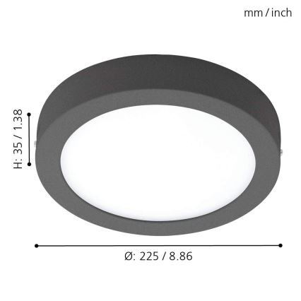 Eglo - LED Stmievateľné vonkajšie svietidlo ARGOLIS-C LED/16,5W/230V IP44