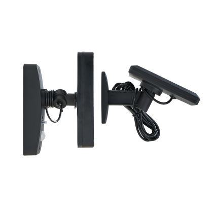 Solárny senzorový reflektor sa skladá z dvoch častí: svietidla a solárneho panelu. Svietidlo s detektorom pohybu je pripevnené na stenu. Solárny panel je pripojený káblom.