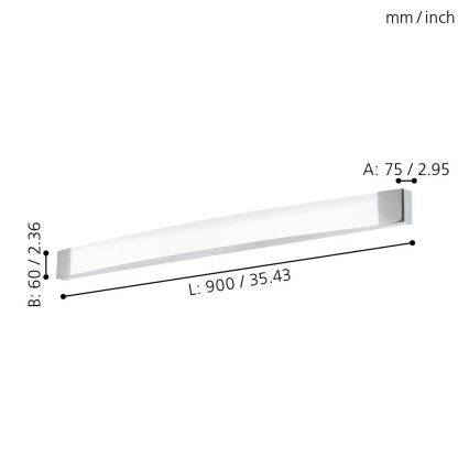 Eglo 98193 - LED Kúpeľňové nástenné svietidlo SIDERNO LED/24W/230V IP44