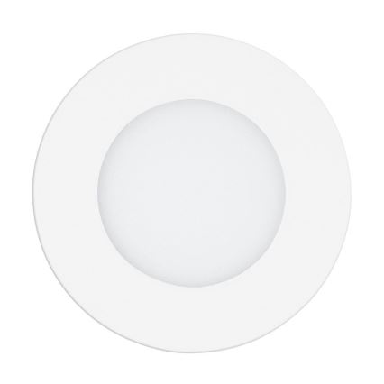 Okrúhle LED svetlo s vnútorným svetelným zdrojom je umiestnené na bielom pozadí.