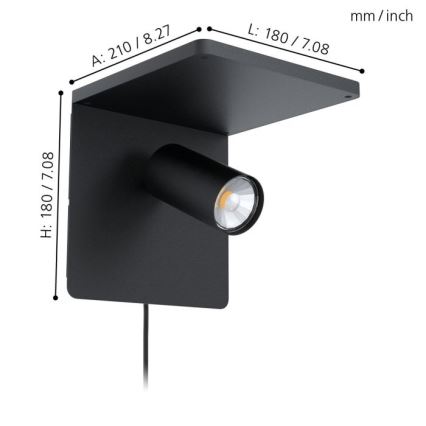 Eglo - LED Nástenné svietidlo 1xGU10/5W/230V