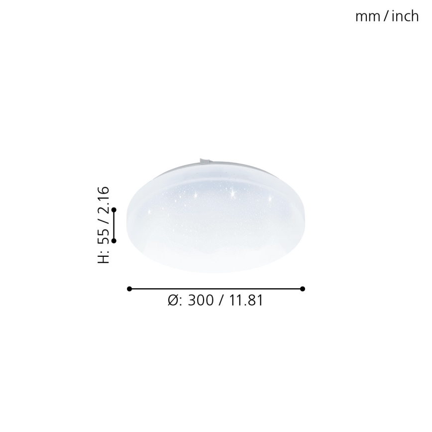 Eglo - LED Stmievateľné kúpeľňové svietidlo LED/12W/230V IP44 + diaľkové ovládanie