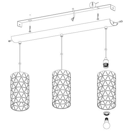 Eglo - Luster na lanku 3xE27/40W/230V