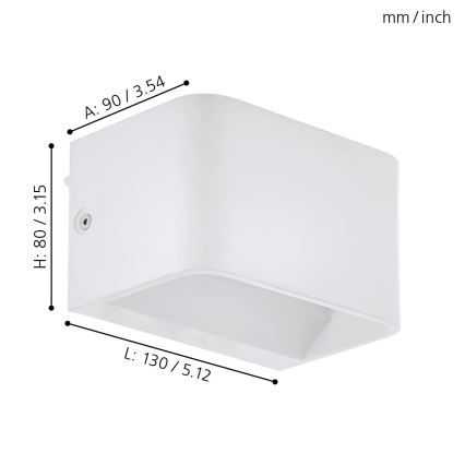Eglo - LED Nástenné svietidlo LED/6W/230V 3000K biela