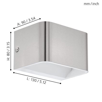 Eglo - LED Nástenné svietidlo LED/6W/230V 3000K matný chróm