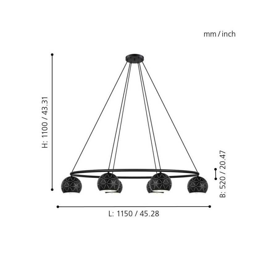 Eglo - Luster na lanku 6xE14/40W/230V