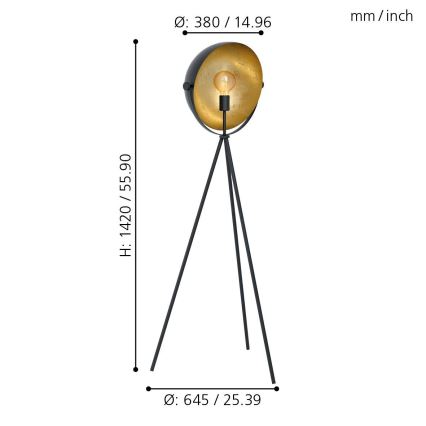 Eglo - Stojacia lampa 1xE27/40W/230V