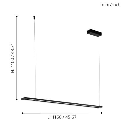 Eglo - LED Luster na lanku LED/27W/230V