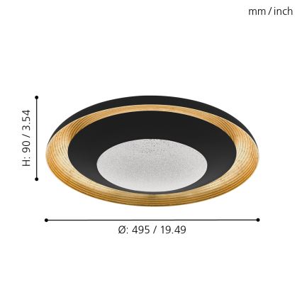 Eglo - LED Stmievateľné stropné svietidlo LED/24,5W/230V  + diaľkové ovládanie