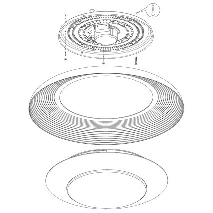 Eglo - LED Stmievateľné stropné svietidlo LED/24,5W/230V  + diaľkové ovládanie