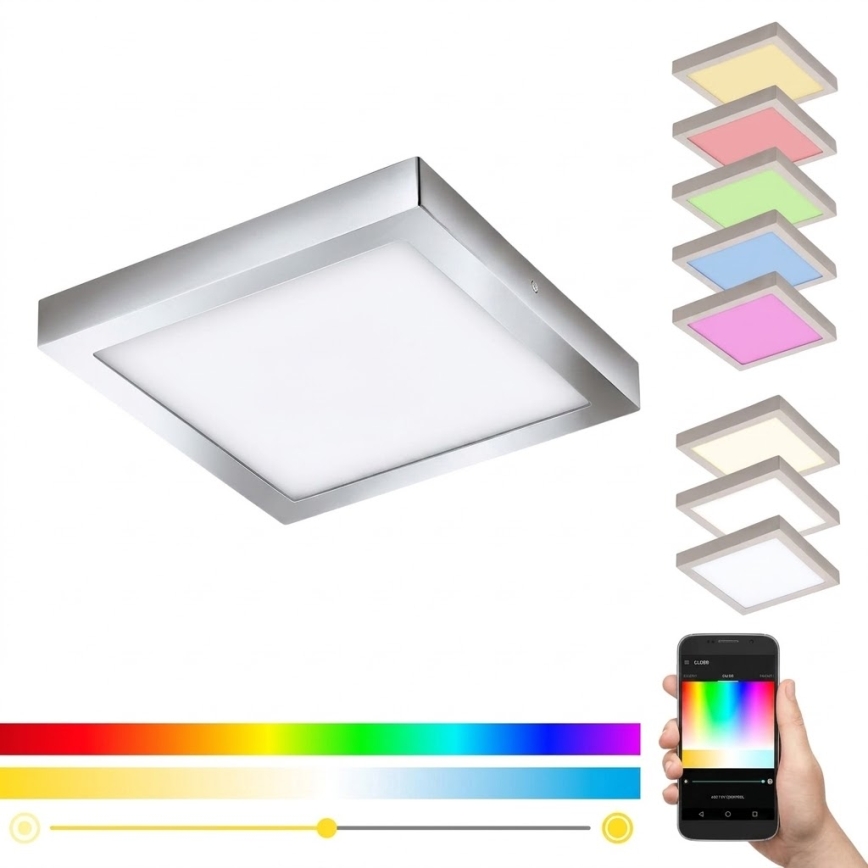 Eglo - LED RGBW stmievateľné stropné svietidlo FUEVA-C LED/21W/230V Bluetooth IP44 30x30 cm