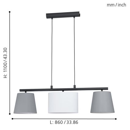 Eglo - Luster na lanku 3xE14/25W/230V