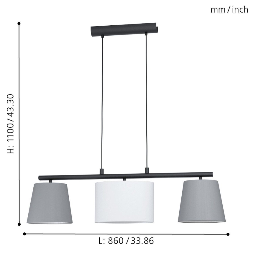 Eglo - Luster na lanku 3xE14/25W/230V