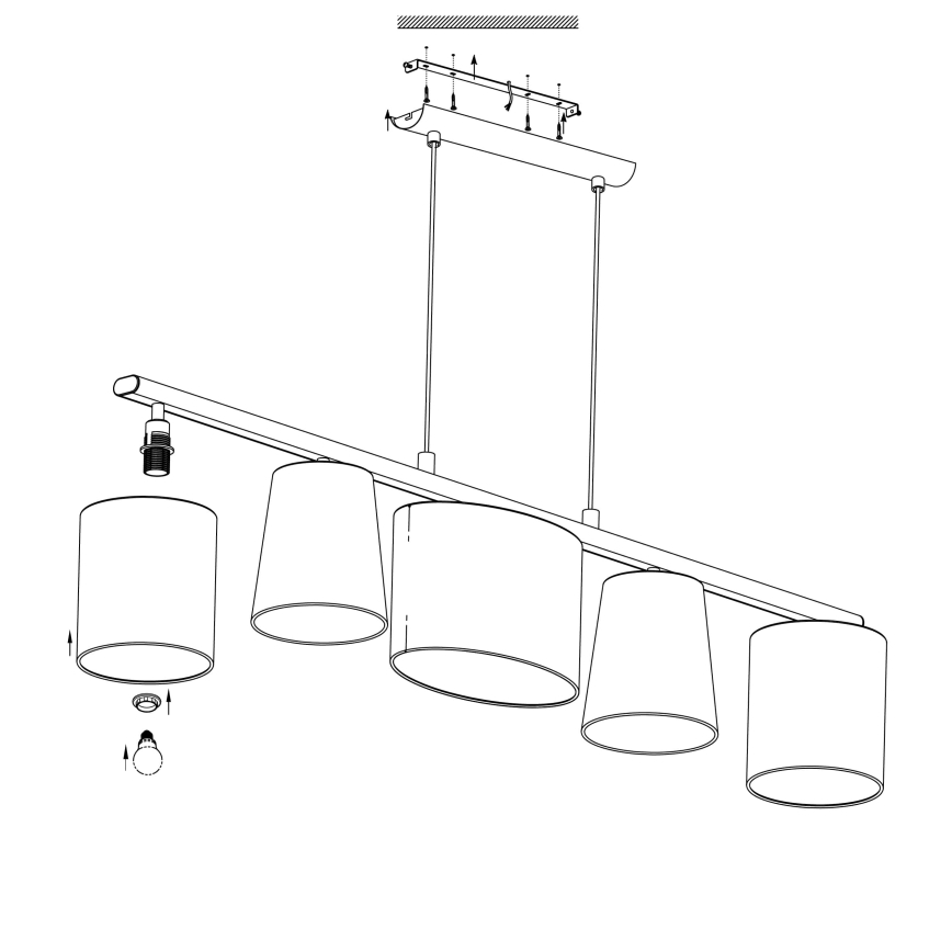 Eglo - LED luster na lanku 5xE14/25W/230V