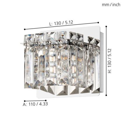 Eglo - LED Nástenné svietidlo 1xG9/3W/230V lesklý chróm