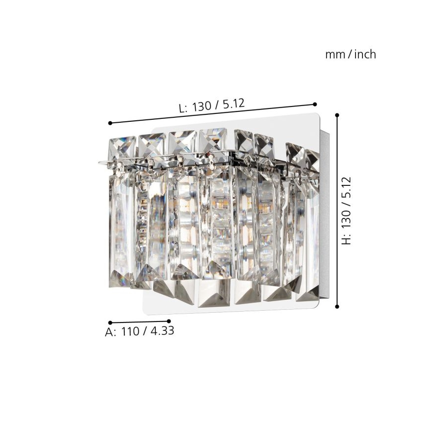 Eglo - LED Nástenné svietidlo 1xG9/3W/230V lesklý chróm
