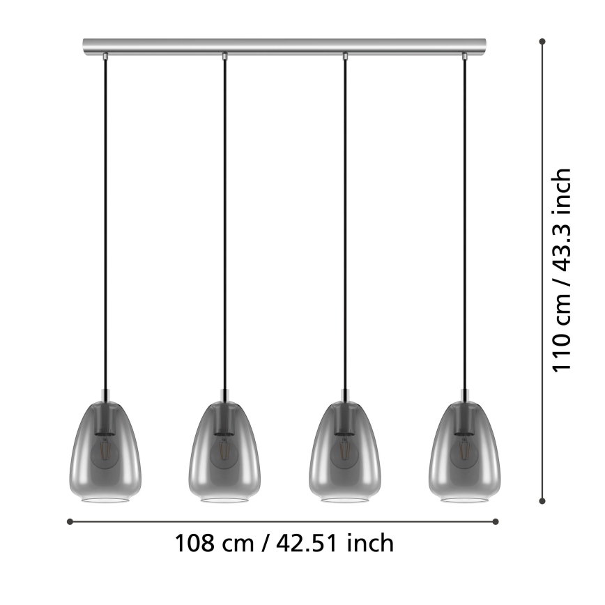 Eglo - Luster na lanku 4xE27/40W/230V