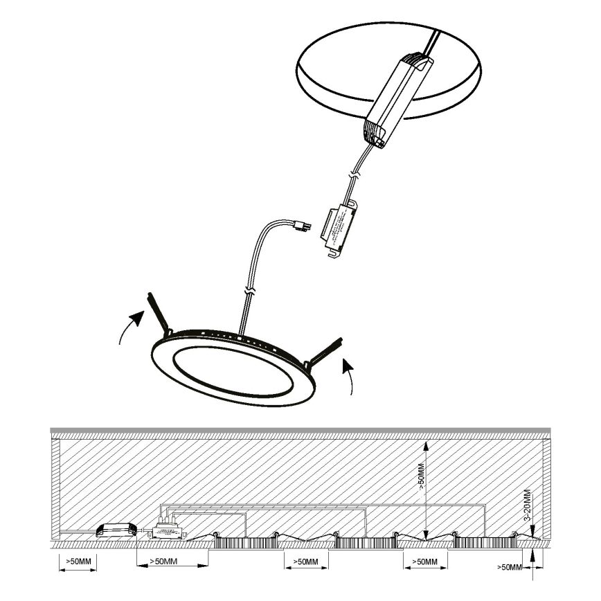 Eglo - SADA 3x LED Kúpeľňové podhľadové svietidlo FUEVA 1xLED/2,8W/230V IP44 lesklý chróm
