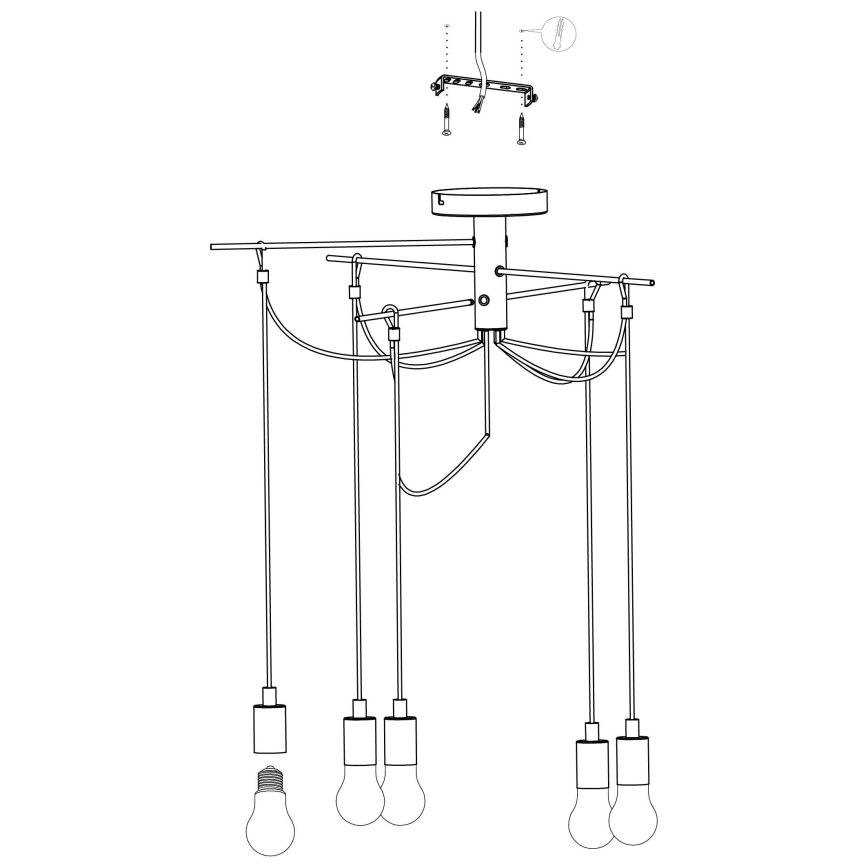 Eglo - Luster na lanku 6xE27/60W/230V pavúk