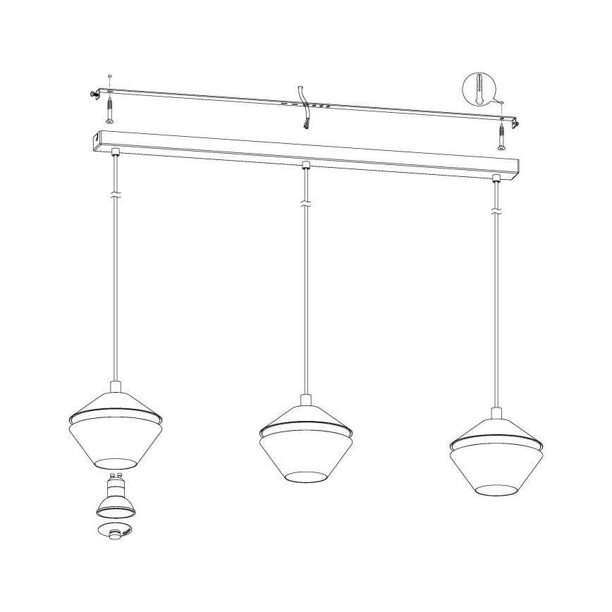 Eglo - LED Luster na lanku 3xGU10/5W/230V