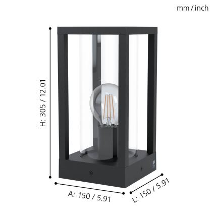 Eglo - Vonkajšia lampa 1xE27/40W/230V IP54