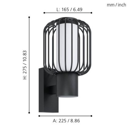 Eglo - Vonkajšie nástenné svietidlo 1xE27/28W/230V IP44