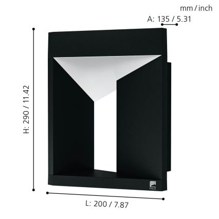 Eglo - LED Vonkajšie nástenné svietidlo LED/10W/230V IP54