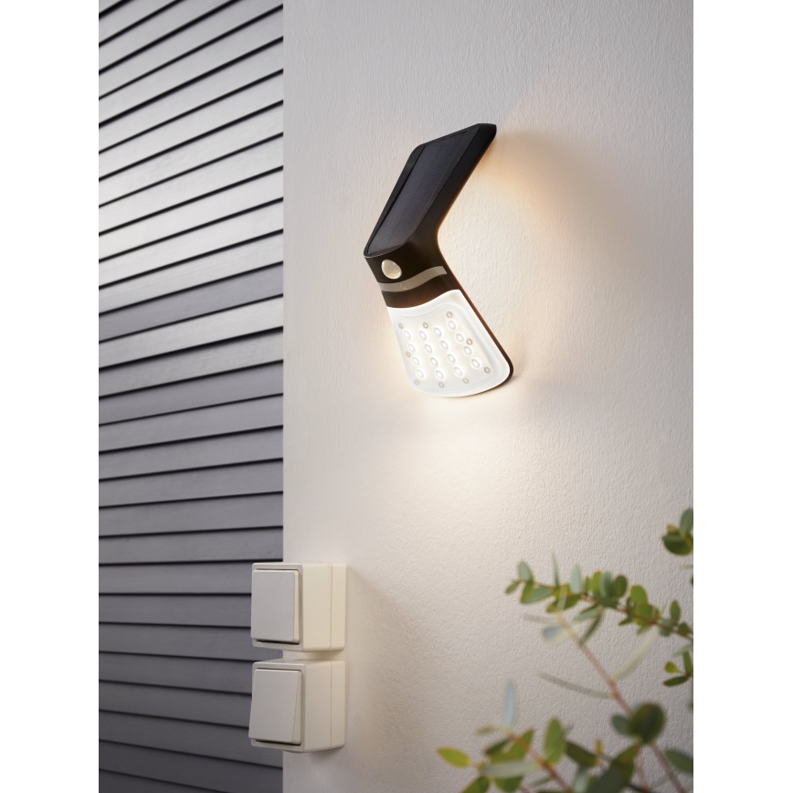 Eglo - LED solárne svietidlo so senzorom LED/2W/3,7V 1200 mAh IP44