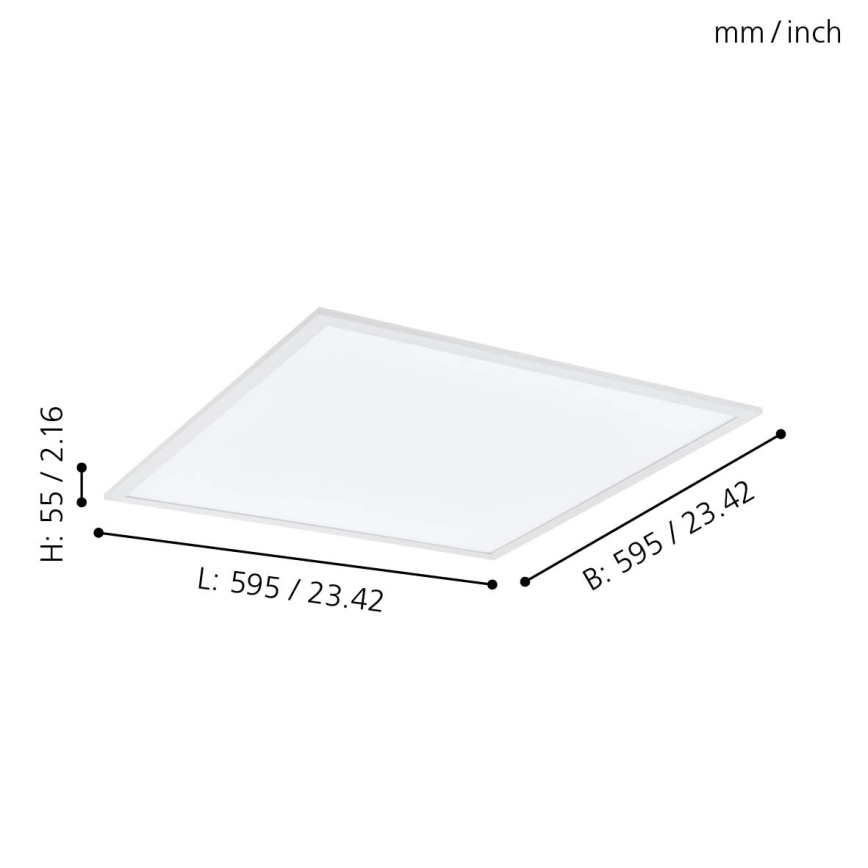 Eglo - LED RGBW Stmievateľné stropné svietidlo LED/32,5W/230V 2700-6500K 60x60 cm + diaľkové ovládanie