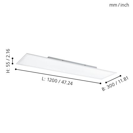 Eglo - LED RGBW Stmievateľné stropné svietidlo LED/32,5W/230V 2700-6500K 120x30 cm + diaľkové ovládanie