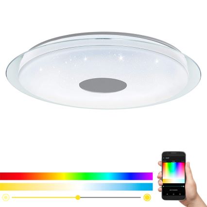 Eglo - LED RGB Stmievateľné stropné svietidlo LANCIANO-C LED/53W/230V + diaľkové ovládanie