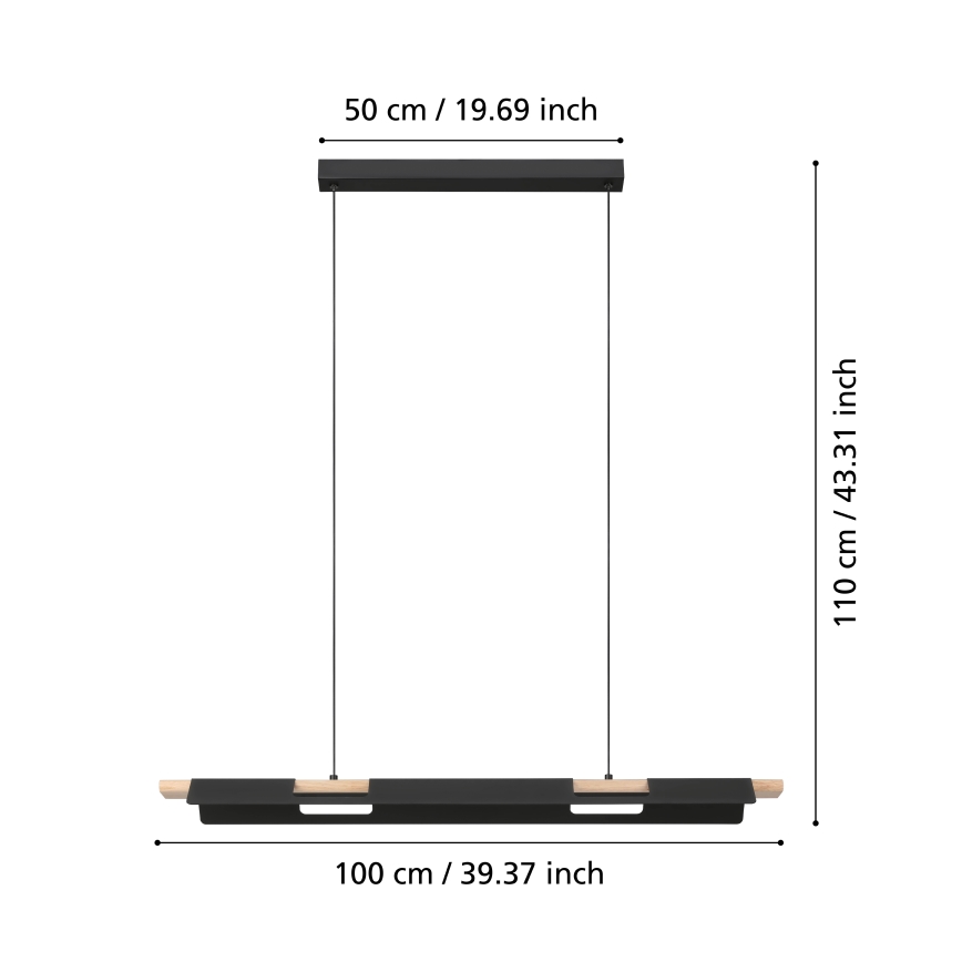 Eglo -  LED Stmievateľný luster na lanku LED/27W/230V