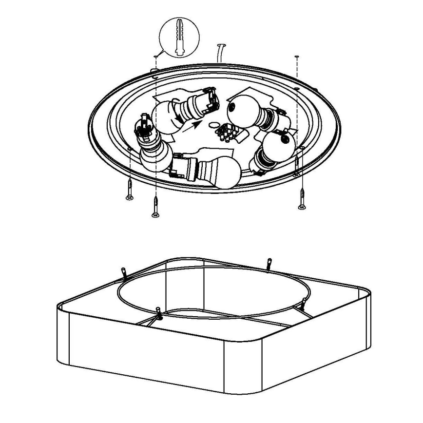 Eglo - Stropné svietidlo 5xE27/25W/230V