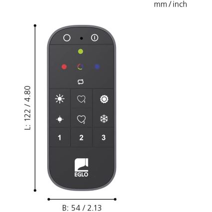 Eglo - Diaľkové ovládanie 2xAAA Bluetooth ZigBee