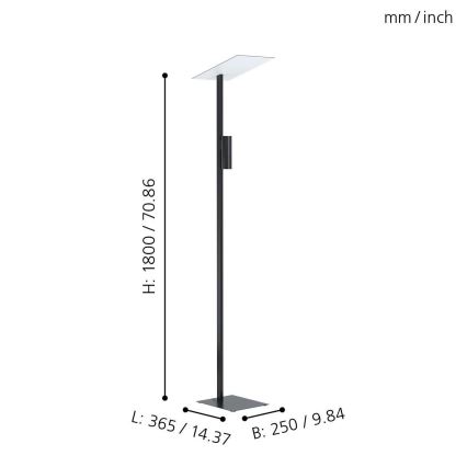 Eglo - LED Stojacia lampa 2xGU10/5W/230V