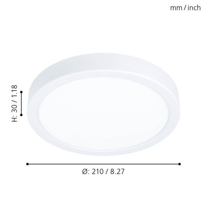 Eglo - LED Stmievateľné stropné svietidlo LED/16,5W/230V