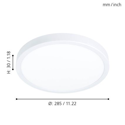 Eglo - LED Stmievateľné stropné svietidlo LED/20W/230V