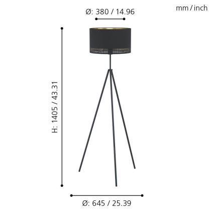 Eglo - Stojacia lampa 1xE27/40W/230V