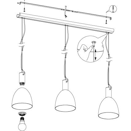 Eglo - Luster na lanku 3xE27/40W/230V