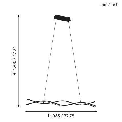 Eglo - LED Luster na lanku LED/36W/230V