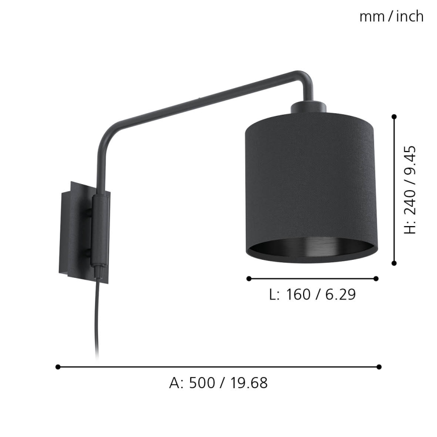 Eglo - Nástenné svietidlo 1xE27/40W/230V