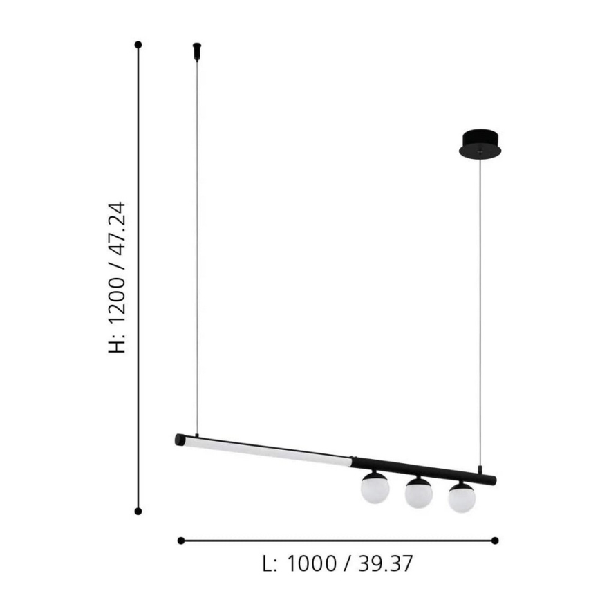 Eglo - LED Luster na lanku LED/22W/230V