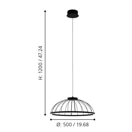 Eglo - LED Luster na lanku LED/27W/230V