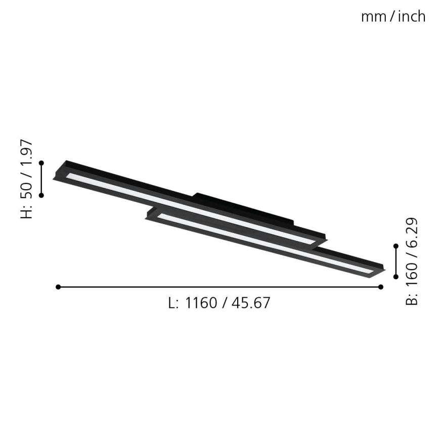 Eglo - LED RGB Stmievateľné stropné svietidlo SALITERAS-C 2xLED/10W/230V