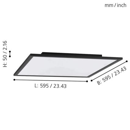 Eglo - LED RGB Stmievateľné stropné svietidlo SALOBRENA-C LED/30,5W/230V + diaľkové ovládanie
