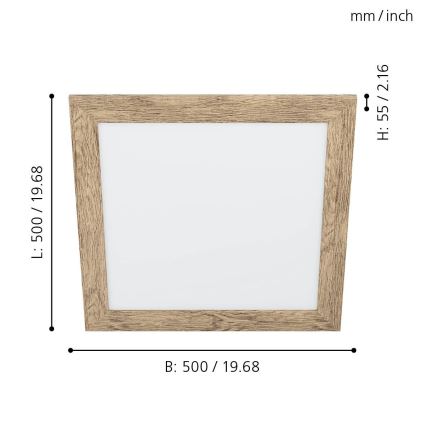 Eglo 99435 - LED Stropné svietidlo PIGLIONASSO LED/20W/230V 500x500 mm
