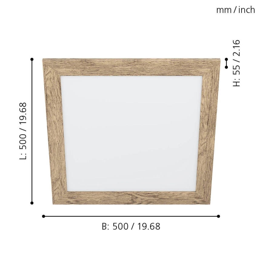 Eglo 99435 - LED Stropné svietidlo PIGLIONASSO LED/20W/230V 500x500 mm