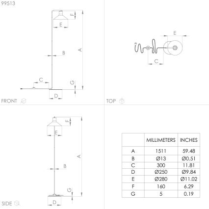 Eglo - Stojacia lampa 1xE27/28W/230V