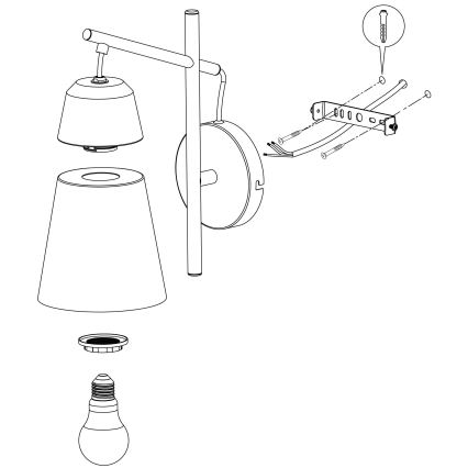 Eglo - Nástenné svietidlo 1xE27/40W/230V