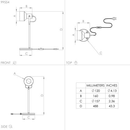 Eglo - Stolná lampa 1xE27/28W/230V